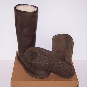Classic Tall Brown Leather UGG boot
